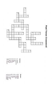 Past tense crossword