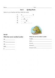 alphabet numbers and verb to be worksheet