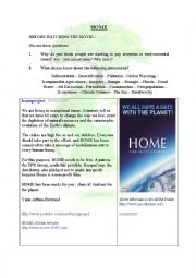 English Worksheet: Home - Movie Worksheet