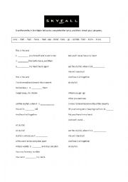 English Worksheet: SKYFALL