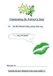 English Worksheet: St. Patricks Day Treasure Hunt - PART 3 + SOLUTIONS!!