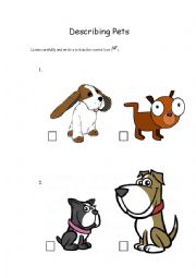 English Worksheet: Describing Your Dog