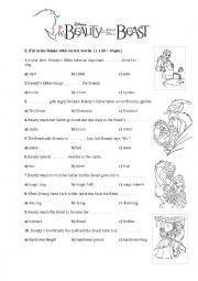 English Worksheet: Beauty and the Beast