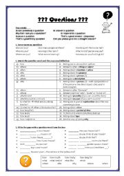 English Worksheet: Question words (with answer key)