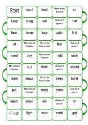 English Worksheet: irregular verbs boardgame 