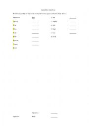 English Worksheet: opposites of adjectives