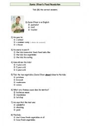 English Worksheet: Jamie Oliver Goes to School