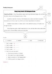 English Worksheet: Reading Newspaper exercise