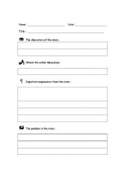 English Worksheet: Book Report