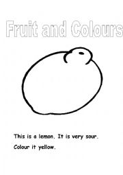English Worksheet: Frut and Colours
