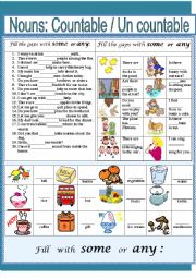 English Worksheet: Countable and uncountable