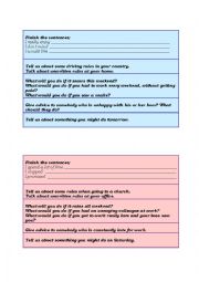 Pre-intermediate revision grammar and speaking cards