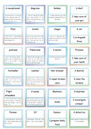 English Worksheet: A game on Jobs