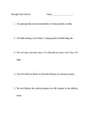 English Worksheet: Message Tone Exercise