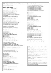 English Worksheet: Philip Philips - Gone, Gone, Gone