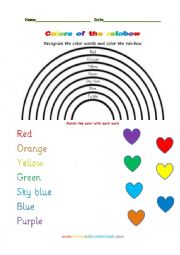 English Worksheet: Colors of the rainbow