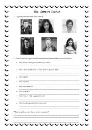 English Worksheet: Vampire Diaries - Pilot