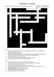 English Worksheet: Environment - crossword