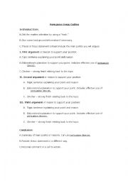 English Worksheet: Persuasive Essay Scaffold