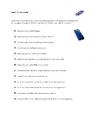 English Worksheet: Discussion input: What do you think about mobiles?