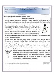 English Worksheet: reading comprehension 