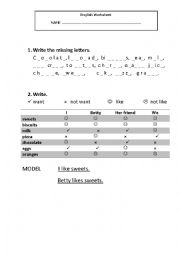 English Worksheet: Food