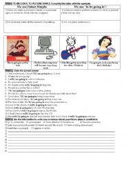 English Worksheet: TO BE GOING TO /FUTURE SIMPLE  