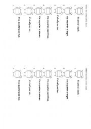 English Worksheet:  telling the time - write the times in the clock