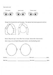 English Worksheet: Read, Colour, and Draw!