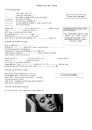 English Worksheet: Adele Rumour Has It