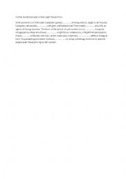 English Worksheet: tense and form