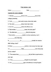 English Worksheet: past simple