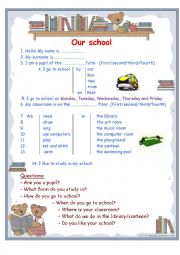 English Worksheet: Our school