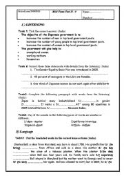 English Worksheet: Mid-term test N 2