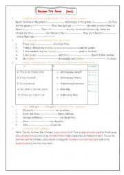 English Worksheet:  Revision 7th form (November)