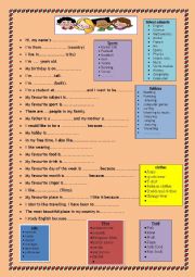 English Worksheet: An interesting description