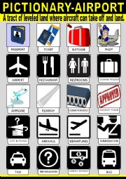 English Worksheet: Airport Pictionary