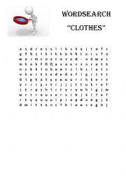 English Worksheet: Wordsearch CLOTHES