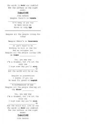 English Worksheet: Imagine - by John Lennon