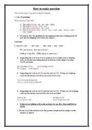 English Worksheet: How  to make questions?