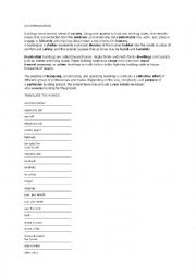 English Worksheet: ACCOMODATION