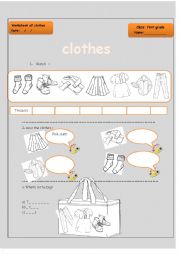 English Worksheet: Clothes 