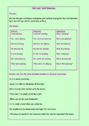 English Worksheet: PAST CONTINUOUS