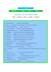 Relative clauses - exercises and explanations with key