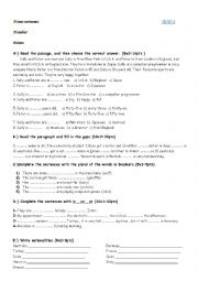 English Worksheet: an easy revision paper
