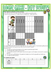 English Worksheet: Logic Game No. 11 - Boy Scouts