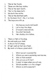 English Worksheet: Phonetics TH, CH, SH, WH