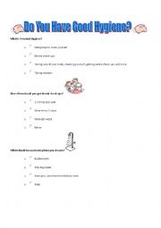 English Worksheet: What Is Personal Hygiene