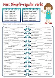 English Worksheet: past tense regular verbs