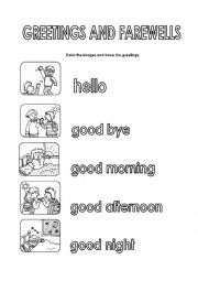 English Worksheet: GREETINGS AND FAREWELLS